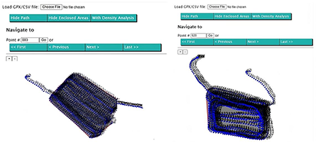 Screenshot of the developed application of recorded geolocation of the fields.