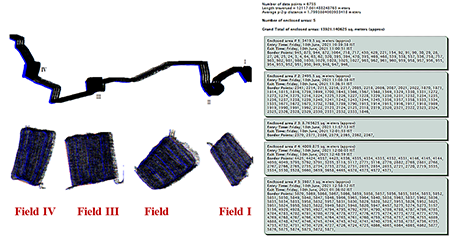 Plot area, entry and exit time obtained from developed application for Day- 4.